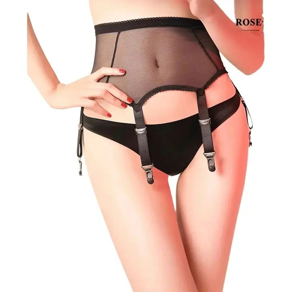 Vintage-Inspired Mesh Suspender Belt