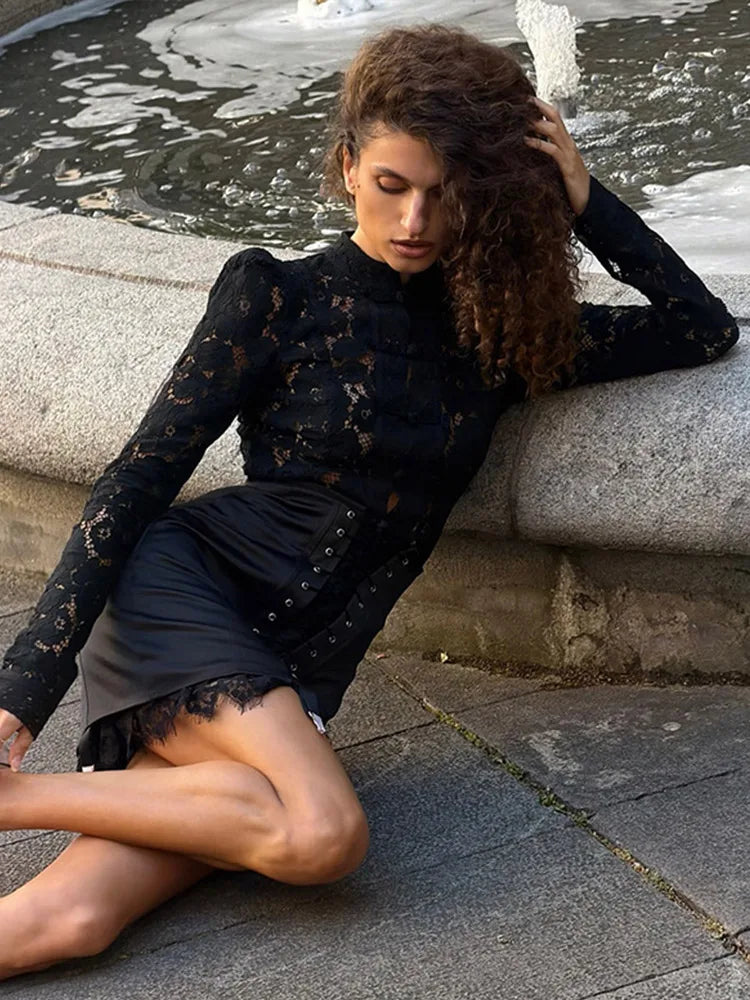 Vintage-Inspired Lace Mini Skirt