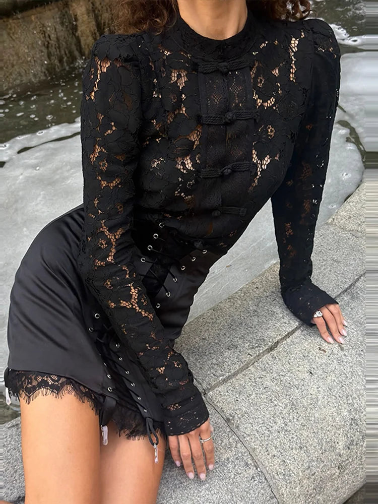 Vintage-Inspired Lace Mini Skirt
