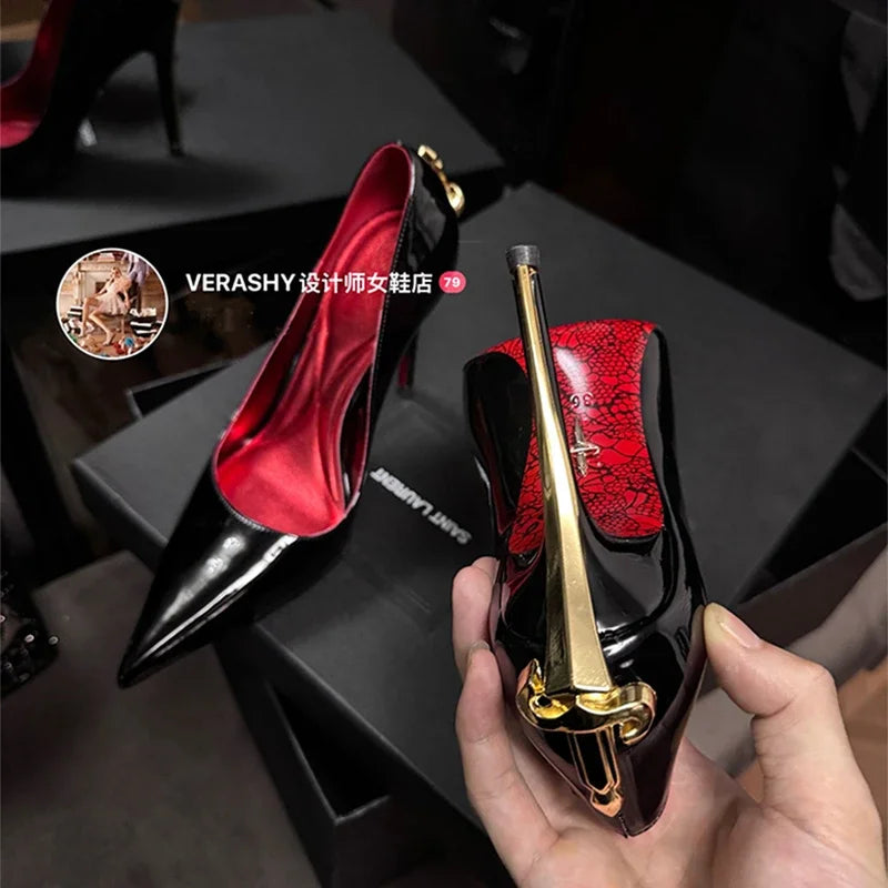 Vintage-Inspired Velvet & Leather-Look Pumps