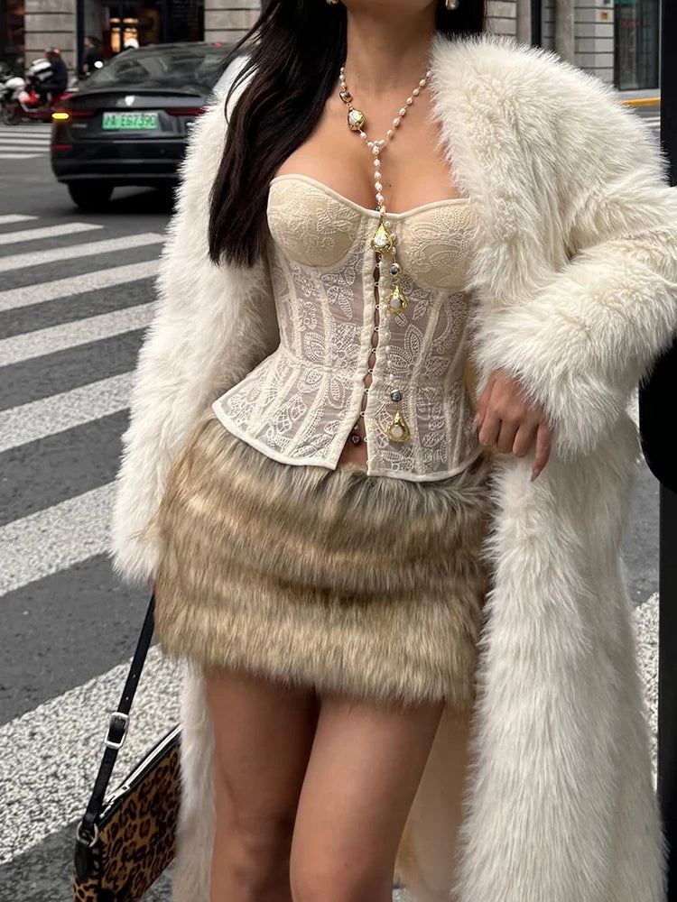 Vintage-Inspired Sheer Lace Corset Top