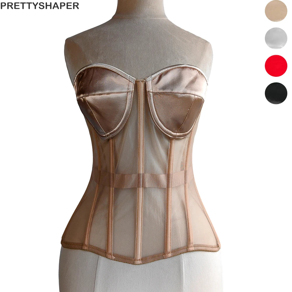Vintage-Inspired Mesh Corset