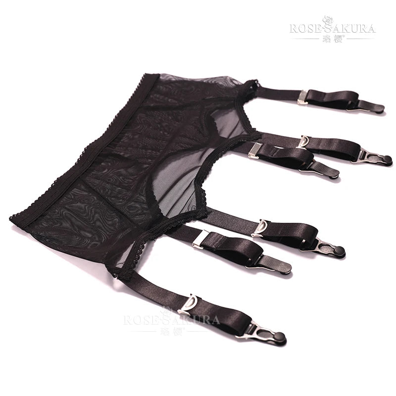 Vintage-Inspired Mesh Suspender Belt