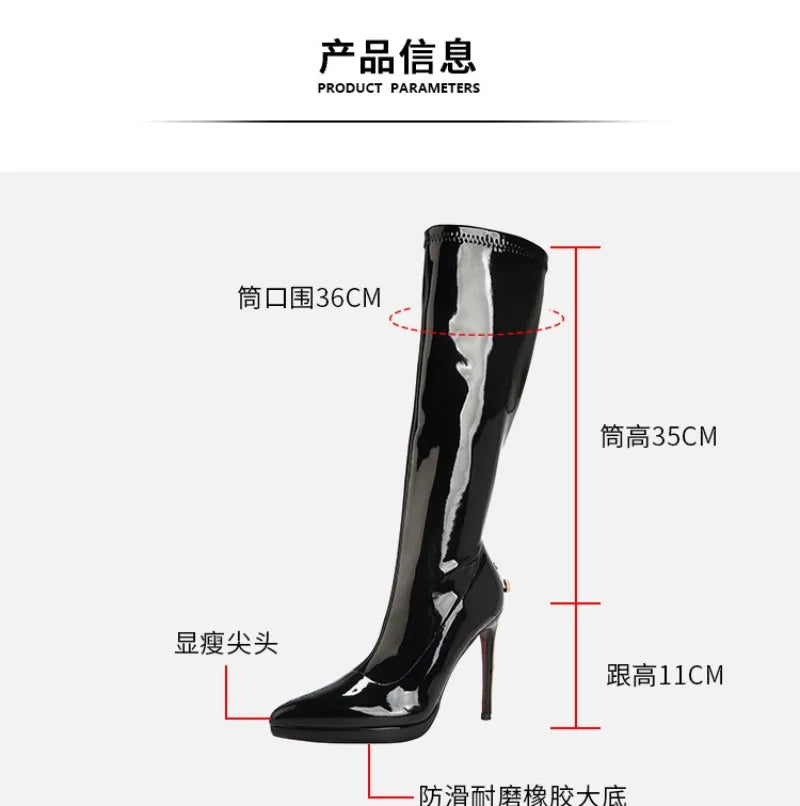 Vintage-Inspired Knee-High Stiletto Boots