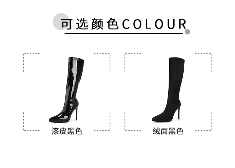 Vintage-Inspired Knee-High Stiletto Boots